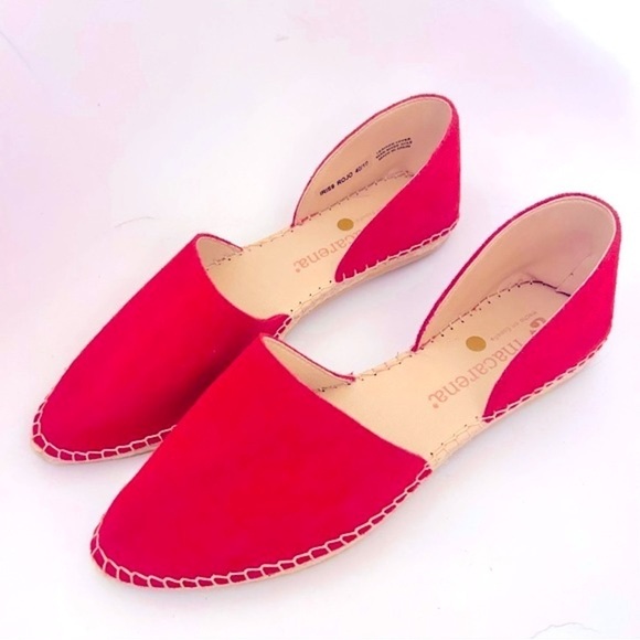 MACARENA Iris Red Suede Espadrille Flat Size 40 / us 9.5 NWOB - Picture 3 of 12